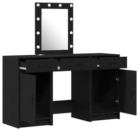 Conjunto de Maquiagem de 3 Peças vidaXL com LED em Madeira de Engenhar