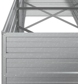 Canteiro elevado de jardim 240x80x77cm aço galvanizado prateado