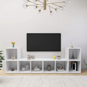 Móveis de TV 4 pcs 72x35x36,5 cm derivados de madeira branco