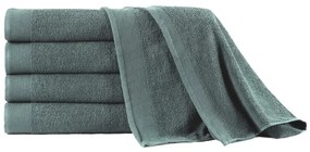 vidaXL Conjunto toalhas banho 5 pcs algodão 450 g 100x150 cm verde