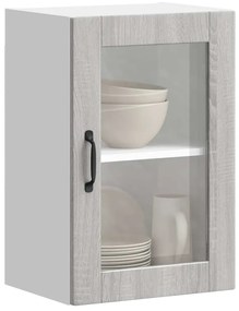 vidaXL Armário de parede de cozinha porta de vidro Porto cinza sonoma
