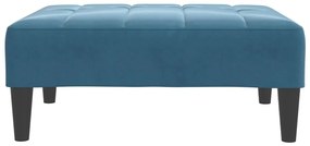 Sofá-cama 2 lugares c/ apoio de pés veludo azul