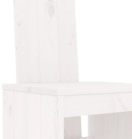 5 pcs conjunto de bar para jardim pinho maciço branco