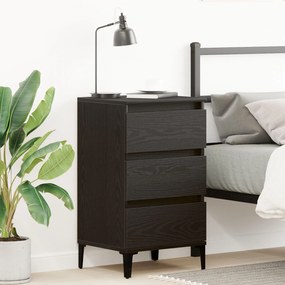 Cabeceira de noite vidaXL Preto Carvalho 40x35x70 cm Madeira do engend