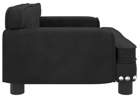 Sofá infantil 70x45x30 cm veludo preto