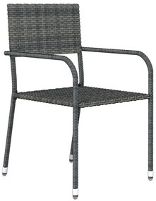 3 pcs conjunto de jantar para jardim cinzento