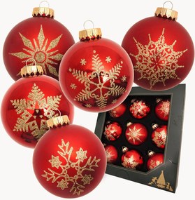 Bolas de Natal pintadas à mão Snowflake, conjunto de 9