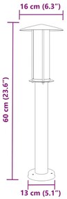 Candeeiro de chão para exterior 60 cm aço inoxidável prateado