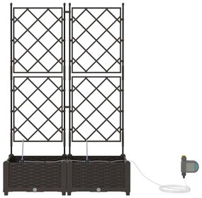 Jardineiras de Jardim 1 pc Castanho 80 x 40 x 126 cm Plástico
