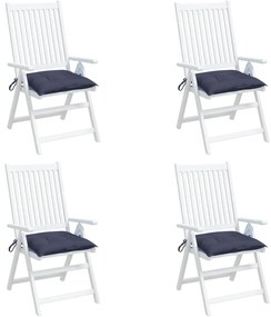 Almofadões cadeira 4 pcs 40x40x7 cm tecido oxford azul-marinho