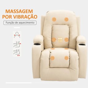 Poltrona de Massagem Reclinável até 150° Poltrona Relax com 8 Pontos d