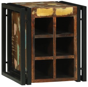 vidaXL Apoio para Vinho 34.5x35x39 cm Madeira Recuperada Sólida