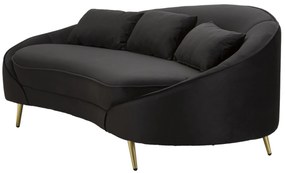 SOFÁ DE 3 LUGARES OSLO COM ALMOFADAS PRETO 185X84X68 CM