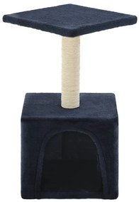Árvore p/ gatos c/ postes arranhadores sisal 55 cm azul escuro