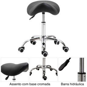 Cadeira De Trabalho com Rodinhas Banquinho Giratório Banquinho Cosmético preto