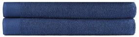 vidaXL Conj. toalhas sauna 2 pcs algodão 450 g. 80x200 cm azul-marinho