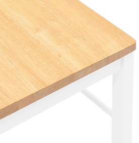 Cadeiras de jantar 2 pcs madeira de seringueira maciça branco