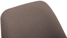 Cadeira de cozinha e sala de jantar Borneo em tecido com estrutura branca 48 x 84 x 55 cm Castanho acinzentado