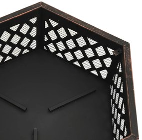 Braseira rústica com atiçador 62x54x56 cm XXL aço
