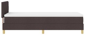 Cama Box Spring com Colchão Castanho Escuro 80x200 cm Tecido
