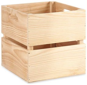 Caixa de Armazenagem madeira de pinho Castanho natural (30 x 30 x 30 cm)