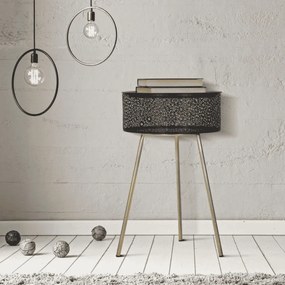 MESA DE CENTRO Ø 40X65 CM DOURADA E PRETA