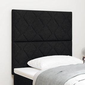 Cabeceira LED vidaXL Design de Blocos de Diamante Preto 90 cm Tecido