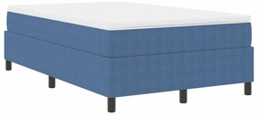 Cama Box Spring vidaXL Azul Pequena Dupla Tecido de Corduroy
