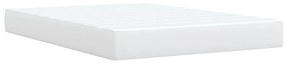 Cama com molas/colchão 140x200 cm couro artificial branco