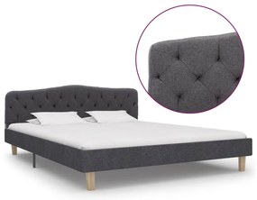vidaXL Estrutura de cama 160x200 cm tecido cinzento-escuro