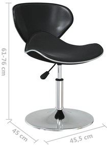 Cadeiras de jantar 2 pcs couro artificial preto