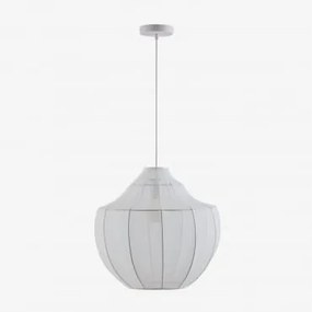 Lâmpada De Teto Suspensa Em Metal E Tecido Adaya Branco - Sklum