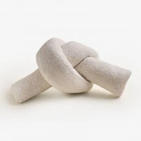 Almofada 25x55 Cm Em Pelúcia Ilania Tecido Pele De Borrego Branco Quebrado - Sklum