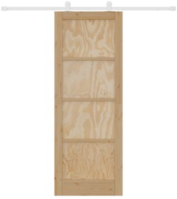Porta de Correr vidaXL com Conjunto de Hardware 'ORKDAL'Madeira Maciça