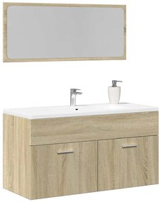 vidaXL 2 pcs conj. móveis casa banho derivados madeira carvalho sonoma
