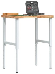 vidaXL Bancada retangular 80x60x(73-99,5) cm madeira de acácia maciça