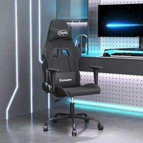 vidaXL Cadeira de gaming tecido preto
