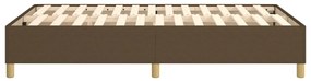 Estrutura de cama sem colchão 120x200 cm tecido castanho-escuro