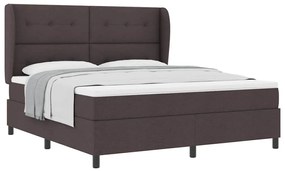 Cama Box com Colchão Marrom Escuro, 180x200 cm, Tecido