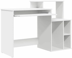 Mesa com Armazenamento Branca 120.5x44x88.5 cm Madeira Reconstituída