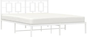Estrutura de cama com cabeceira 150x200 cm metal branco