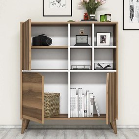 Armário Multiusos Pulse – Nogueira/Branco – 100x115x30 cm