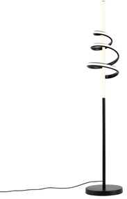 Candeeiro de pé de design preto com LED regulável - Rolla Moderno