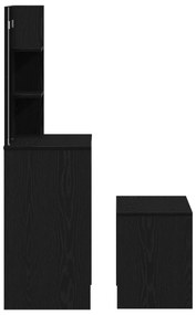 Conjunto de Tocador vidaXL Carvalho Preto Madeira de Engenharia, Tocad