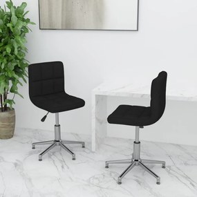 vidaXL Cadeiras de jantar giratórias 2 pcs couro artificial preto