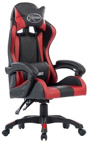 vidaXL Cadeira estilo corrida couro artificial vermelho tinto