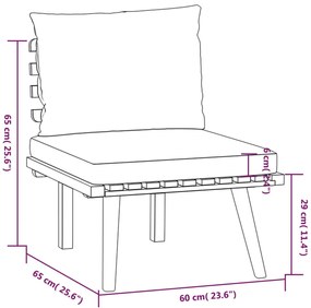 8 pcs conjunto lounge de jardim com almofadões acácia maciça