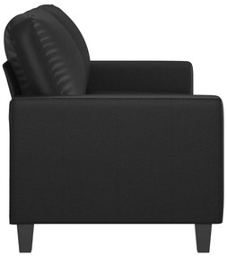 Sofá de 2 lugares 140 cm couro artificial preto