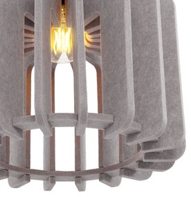 Candeeiro suspenso retro preto com abajur taupe - Felt Retro