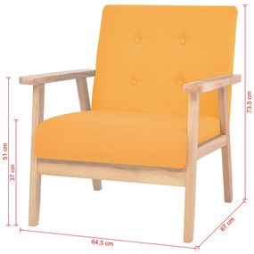 Poltrona em tecido amarelo
